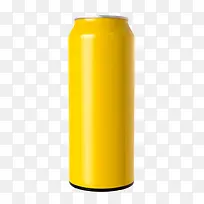 黄色反光的饮料金属罐子实物