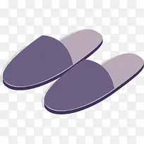 矢量图简约紫色拖鞋
