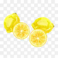 水彩黄色柠檬
