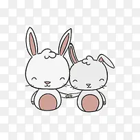 兔子卡通爱情动物免抠素材