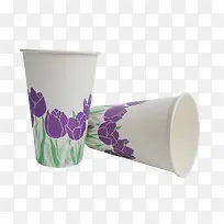 紫色花朵一次性纸杯