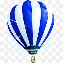 一只蓝白相间热气球