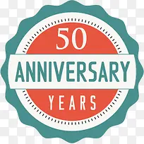 50周年纪念标签矢量图
