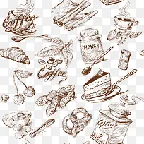 线描食物合集