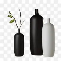黑白花瓶家用摆件