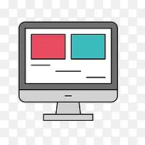 显示器手绘创意矢量免抠图PNG