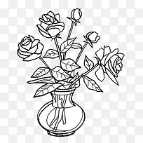 手绘简笔画美丽的玫瑰花