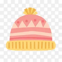 粉黄色卡通冬季帽子