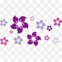彩绘紫荆花矢量图