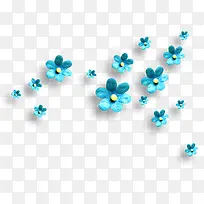 蓝色渲染式六瓣花朵