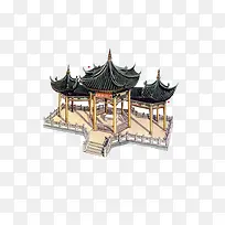中国建筑水墨画