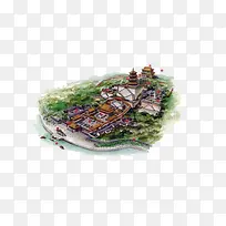 中国建筑水墨画