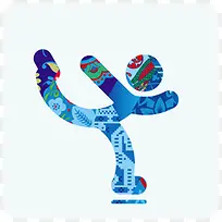 索契图滑冰索契- 2014 -颜色-图标