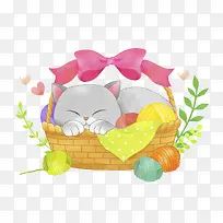 睡懒觉的小猫