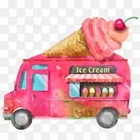 水彩绘冰淇淋车设计