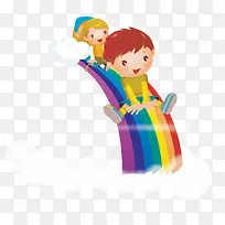 彩虹儿童滑滑梯