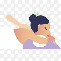 趴着做按摩的女人