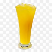 一杯黄色的自制芒果汁