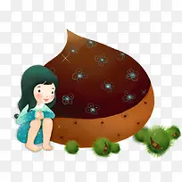 小女孩与板栗