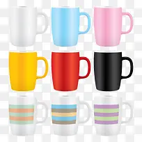彩色的各种杯子
