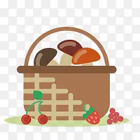 卡通扁平化篮子食物食材图标