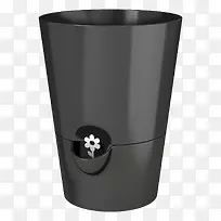 黑色喇叭筒智能垃圾桶