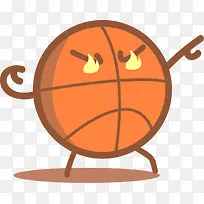 橙色卡通篮球小人