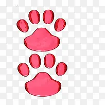 粉红色金属质感猫脚印