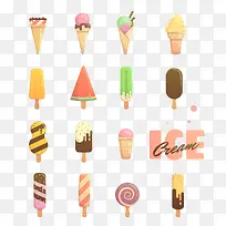 甜品冰淇淋插画素材矢量