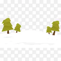 卡通冬日雪地圣诞树