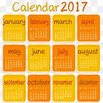蜡笔橘色2017年日历