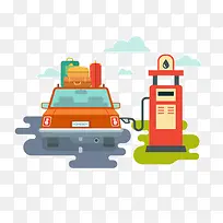 正在加油的汽车