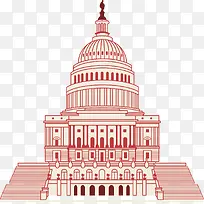 粉红美国国会白宫
