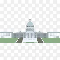 卡通美国国会白宫