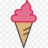 扁平化可爱卡通冰淇淋图标