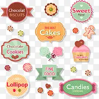 9款创意甜品标签矢量图