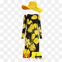 黄色帽子和连衣裙