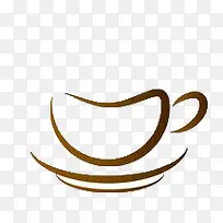 简笔画 黑色  咖啡杯