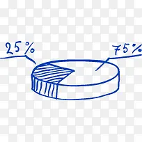 蓝色饼状图