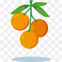 一串矢量卡通柑橘果实