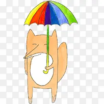 打雨伞的狐狸