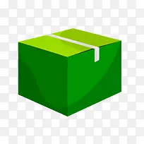 立体盒子绿色矢量