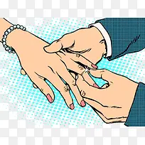 手绘交换戒指