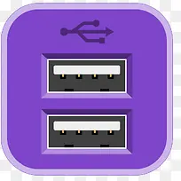 紫色方形卡通USB