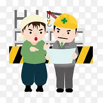 建筑卡通卡通施工素材 施工人员