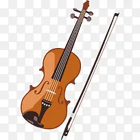 矢量图小提琴和琴弓
