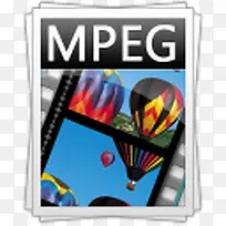 MPEG视频MPG文件图标与3