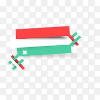 白色红色绿色交叉标题框