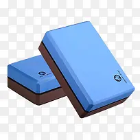 两块蓝黑色拼接的瑜伽砖
