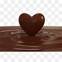 棕色心形巧克力浆
